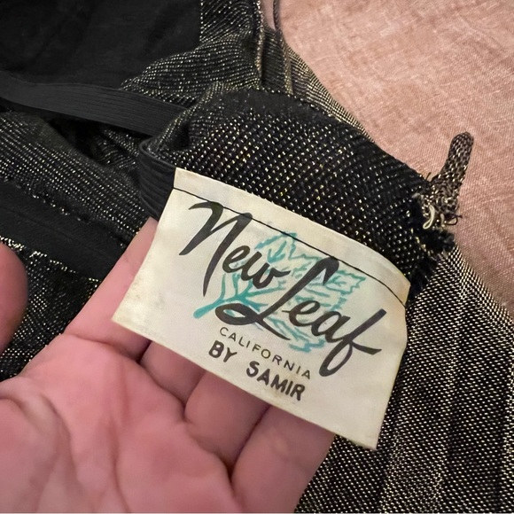 Stunning Vintage New Leaf by Samir Gold Accordion Pleated 70s Dress - Picture 10 of 13